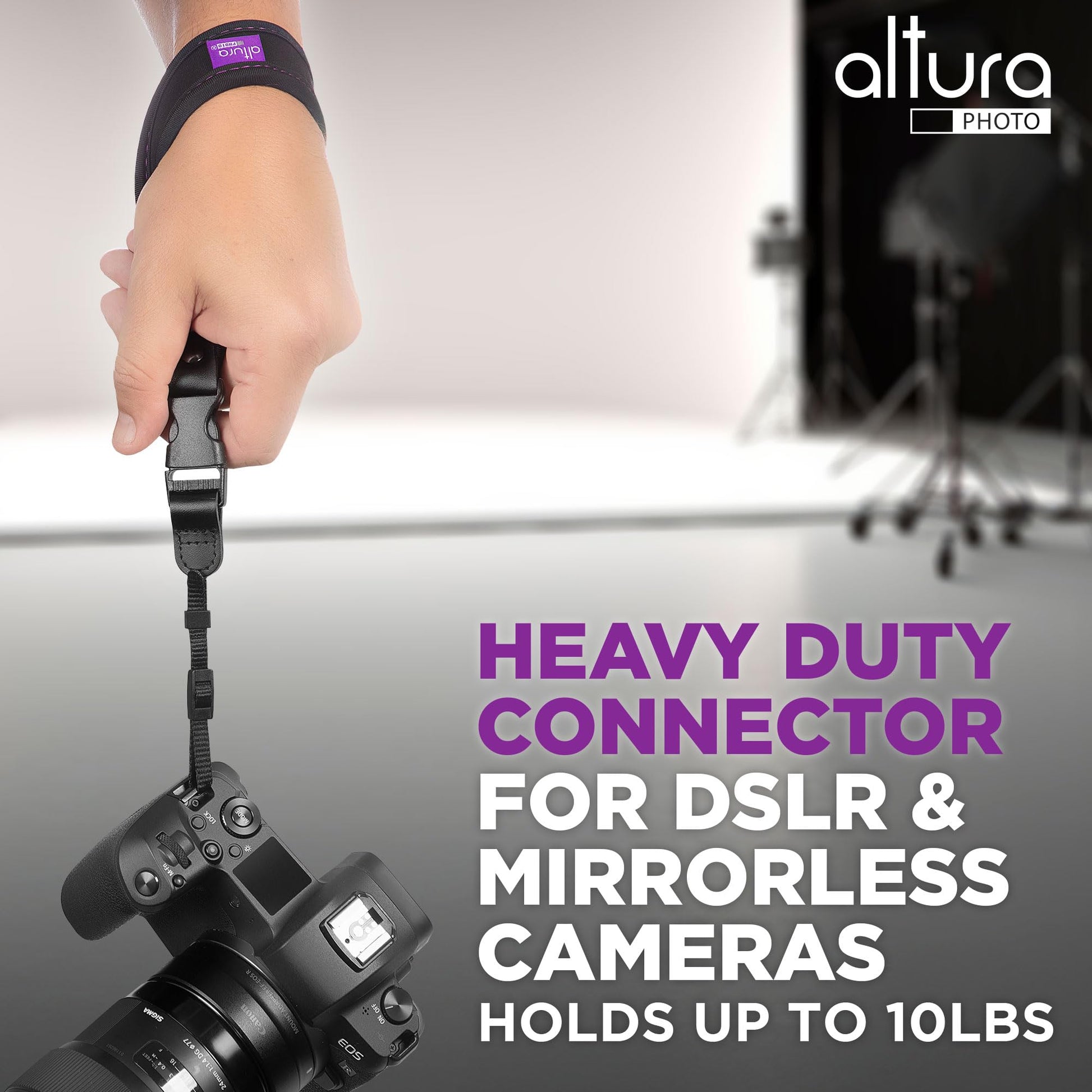 Buy now Camera Wrist Strap - Rapid Fire Heavy Duty Safety Wrist Strap by Altura Photo w/ 2 Alternate Connections for Use w/ Large DSLR or Mirrorless Cameras at indiglob india