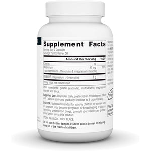 Source Naturals Magtein Magnesium L-Threonate 667mg Supports Focus, Mood, Healthy Memory, Cognitive Function, Sleep* - 90 Capsules
