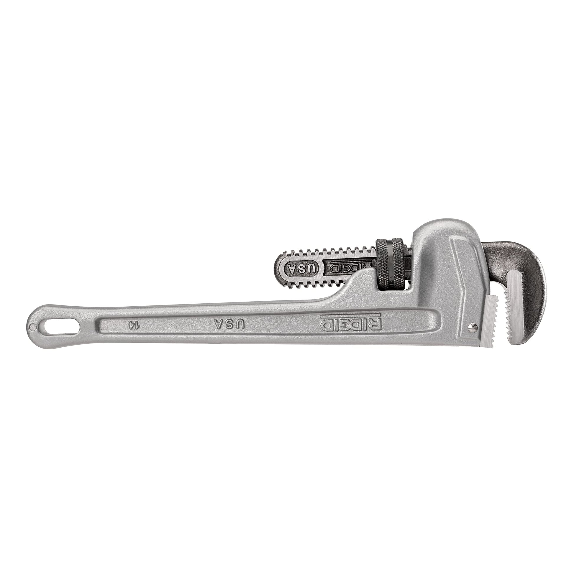 Buy now RIDGID 31095 Model 814 Aluminum Straight 14" Plumbing Pipe Wrench, Silver, Made in the USA at indiglob india