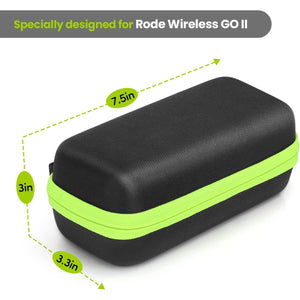 YOUSHARES Wireless Go 2 Hard Carring Case - Professional Flocking Mic Case Compatible with Rode Wireless GO II Dual Channel Compact Digital Wireless Microphone System (black)