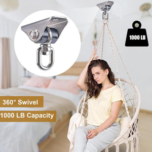BeneLabel Silent Heavy Duty Swing Hanger, 360° Rotation, Stainless Steel, Heavy Duty, for Swing, Hammock, Yoga, Sandbag, 1000 LB Capacity