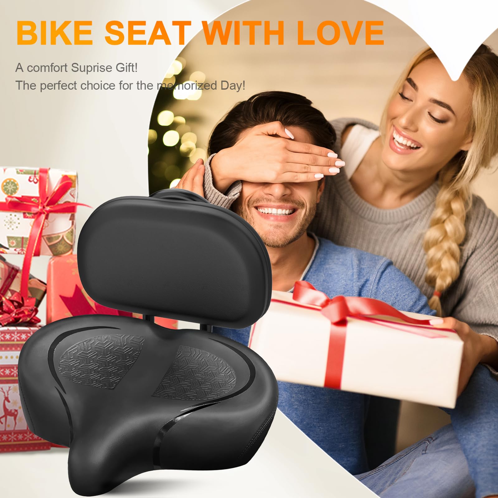 Buy now Bicycle Seat, Bike Seat for Women Men Extra Comfort Wide, Oversized Comfortable Seats Saddle for Peloton Bikes, Fit for Exercise Bikes, Electric Bikes, Mountain Bikes, Cruiser Bikes at indiglob india