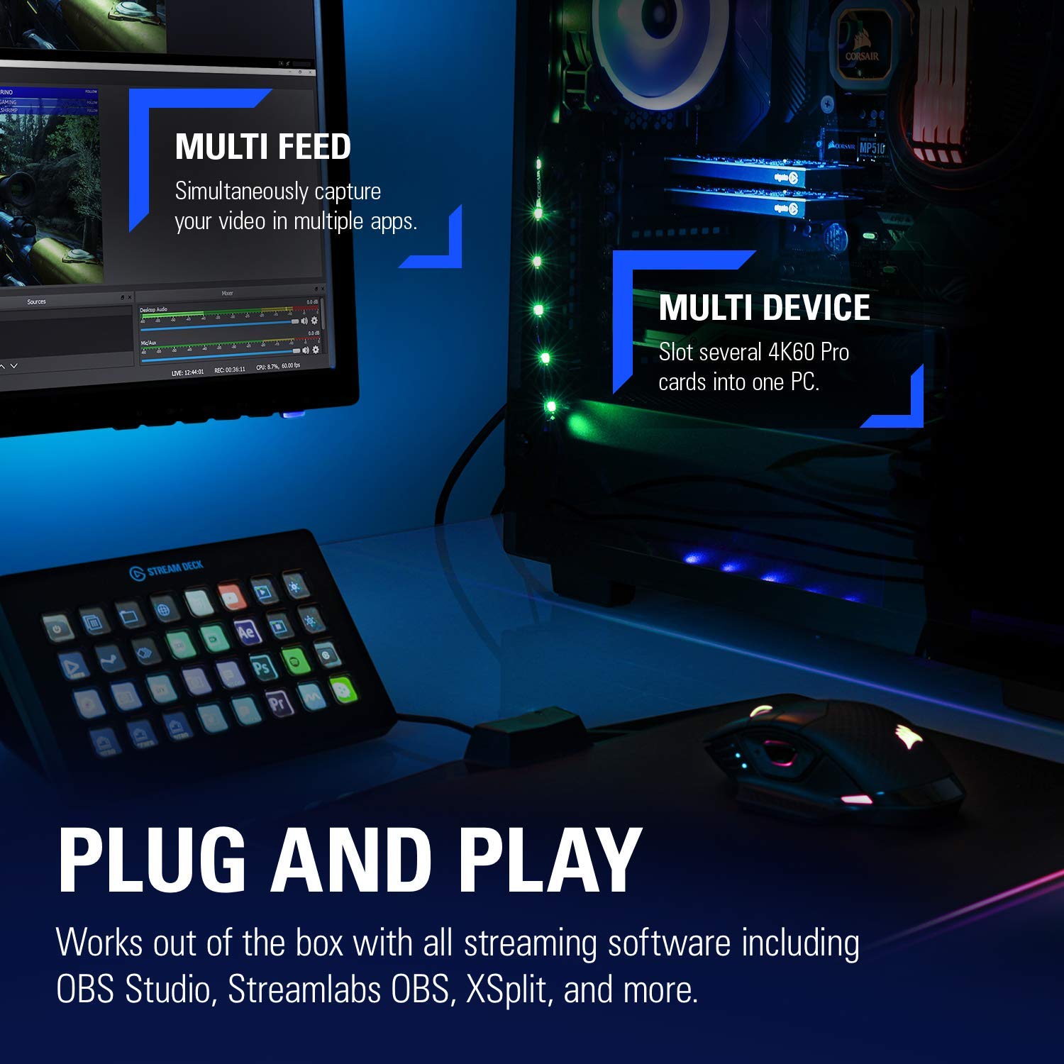 Buy now Elgato 4K60 Pro MK.2, Internal Capture Card, Stream and Record 4K60 HDR10 with ultra-low latency on PS5, PS4 Pro, Xbox Series X/S, Xbox One X, in OBS, Twitch, YouTube, for PC at indiglob india