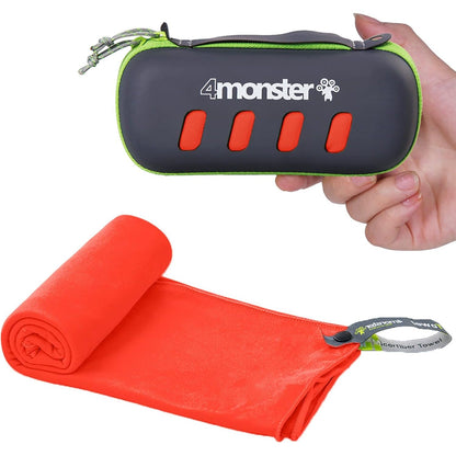 4Monster Camping Towel Super Absorbent-Quick Dry Microfiber Towel Ultra Compact & Soft-Travel Towel Lightweight for Backpacking,Hiking,Gym,Beach,Swimming,Yoga