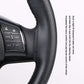 Universal Genuine Leather Steering Wheel Cover Hand Sewing Breathable Design 15 Inch DIY Cowhide Car Steering Wrap Black