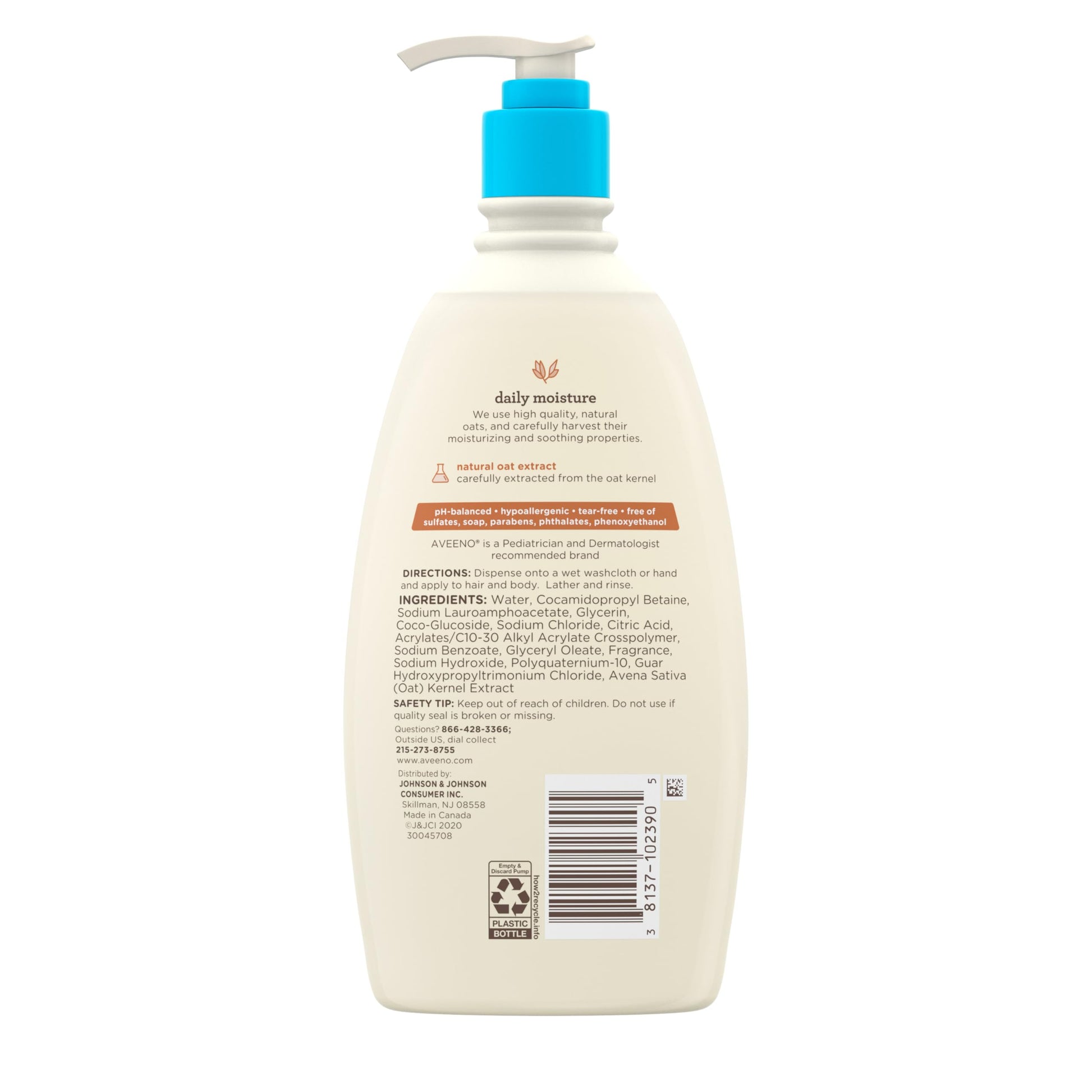 Buy now Aveeno Baby Daily Moisture Gentle Body Wash & Shampoo with Oat Extract, 2-in-1 Baby Bath Wash & Hair Shampoo, Tear- & Paraben-Free for Hair & Sensitive Skin, Lightly Scented, 18 fl. oz at indiglob india