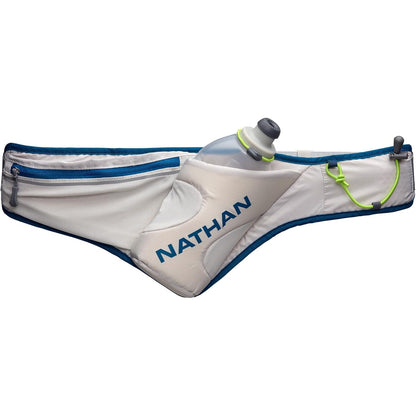 Nathan Peak Running Hydration Waist Pack Belt w/ Speed Draw Flask Water Bottle, 18oz/535 ml Push/Pull Race Cap, Expandable Zippered Stretch Pocket