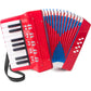 Accordion, 17 Keys Piano Accordion 8 Bass with Straps for Beginners Kids Student Educational Musical Instrument (Blue)