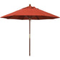 California Umbrella 9' Round Hardwood Frame Market Umbrella, Stainless Steel Hardware, Push Open, Navy Blue Olefin