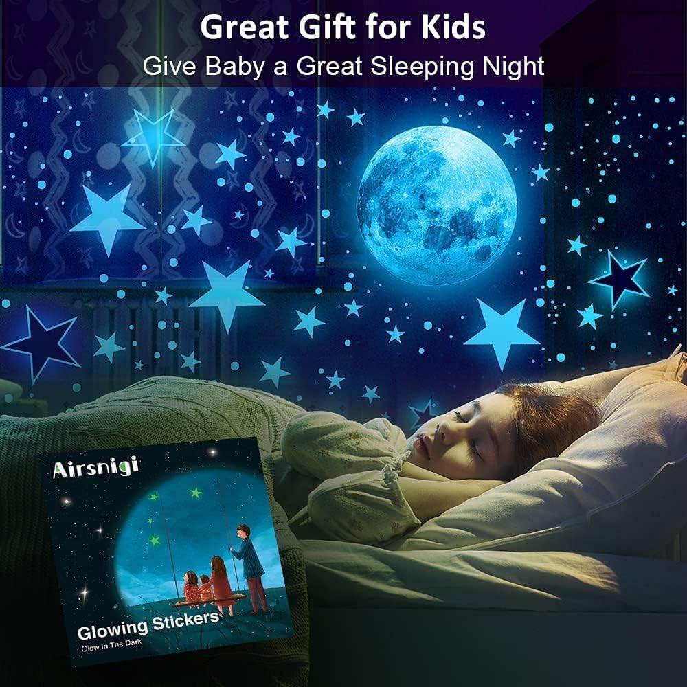 1120 Pcs Glow in The Dark Stars for Ceiling, Glowing Space and Moon Decals Universe Stickers for Kids Excellent Gifts for Boys Girls Nursery Bedroom Living Room Birthday Gift Room Decor - My Store