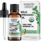 Wild Oregano Oil Organic - 100% Pure Undiluted Organic Wild Oregano Oil with 86-90% Carvacrol, Immune Support - Plant-Based, Herbal Supplement - Vegan, Non GMO, Gluten Free, 1fl.oz/30ml