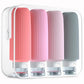 Travel Bottles for Toiletries, Tsa Approved 3oz Portable Travel Bottles, BPA Free Leak Proof Squeezable Silicone Travel Size Containers, Travel Accessories with Clear Toiletry Bag (4 Pack)