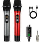 Bietrun Wireless Microphone, Professional UHF Metal Dual Handheld Cordless Dynamic Mic System Set with Rechargeable Receiver, 1/4‘’Output, Plug and Play, Instrument-Wireless-Mics for Karaoke, Wedding