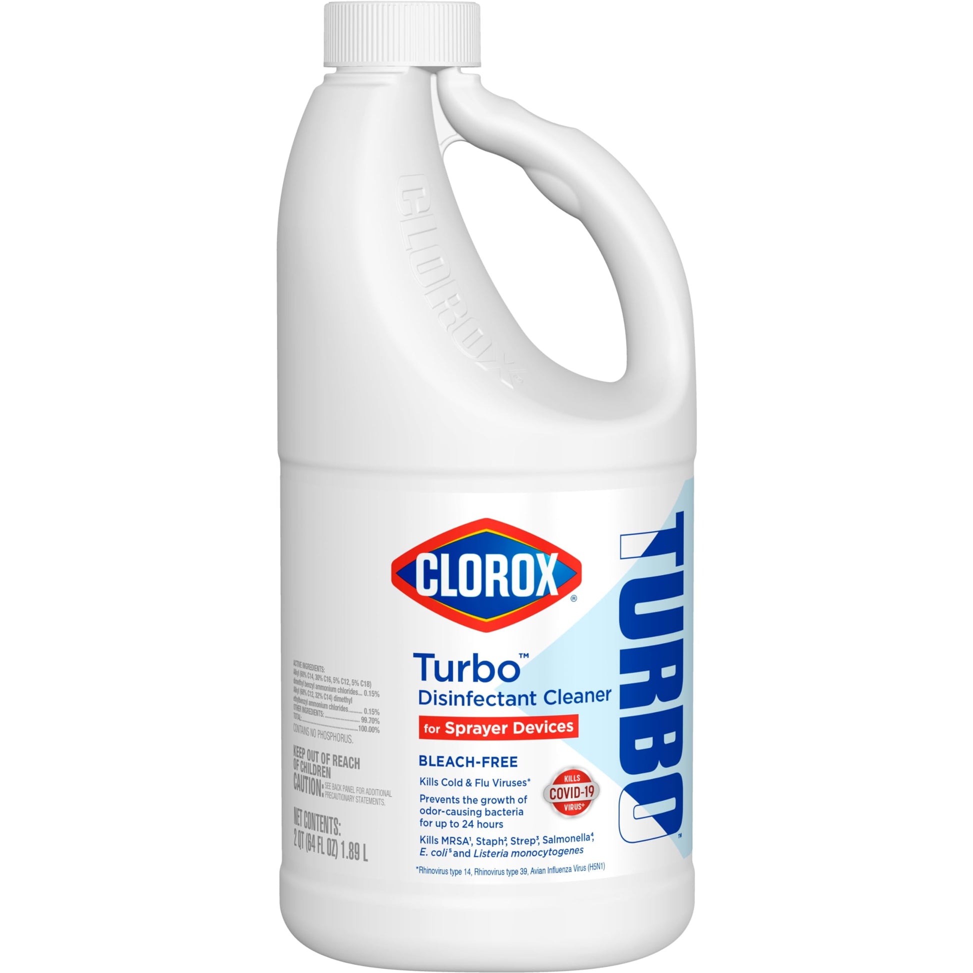 Buy now Turbo Disinfectant Cleaner for Sprayer Devices, Bleach-Free, Kills Cold and Flu Viruses and COVID-19 Virus, 64 Fluid Ounces at indiglob india