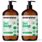 Everyone 3-in-1 Soap, Body Wash, Bubble Bath, Shampoo, 32 Ounce (Pack of 2), Citrus and Mint, made with Essential Oils for Men and Women