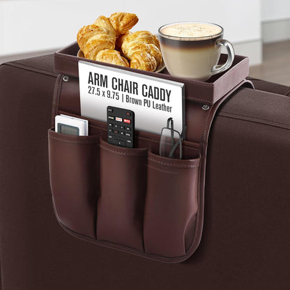 Houseables Armchair Caddy, Recliner Accessories, Armrest Organizer, Arm Chair Caddy, Sofa Armrest Organizer, Remote Control Holder for Recliner, Couch Pocket, Sofa Side Storage, Couch Pouch, Brown