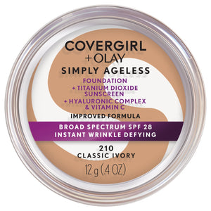 Buy now COVERGIRL+OLAY Simply Ageless Instant Wrinkle-Defying Foundation, 210 Classic Ivory, 0.44 Fl Oz (Pack of 1) at indiglob india