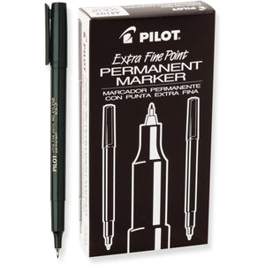 PILOT Extra Fine Point Permanent Markers, Black Ink, 12-Pack (44102)