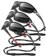 Buy now FAGUMA Sports Polarized Sunglasses For Men Cycling Driving Fishing UV400 Protection 05 Black+black+black(3 Pack) at indiglob india