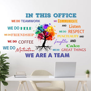 Chinco Office Inspirational Wall Decals Office Wall Decor for Quotes Positive Sayings Peel and Stick Workplace Stickers Motivational Teamwork Company Art We are a Team Gift(Elegant Style)
