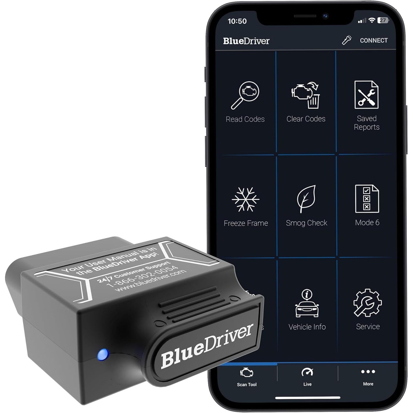 Buy now BlueDriver Bluetooth Pro OBDII Scan Tool for iPhone & Android - No Subscription Fee - OBD2 Car Scanner and Code Reader - Diagnose Check Engine, ABS, SRS, Airbag & 7000+ Issues on Vehicles 1996+ at indiglob india