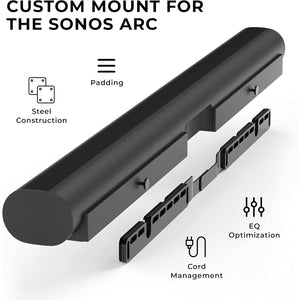 HumanCentric Wall Mount Compatible with Sonos Arc and Sonos Arc Ultra Sound Bar Only (Black), Mount on Wall Under TV, Floating Style, Hidden Design, Hardware Included