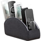 All-in-One Leather White TV Remote Holder for Remote Conrtols with 5 Compartments Nightstand Desktop Media Player Remote Caddy Storage Box Organizer Tray for Mobile Office Stationery Phone Controller