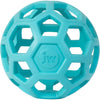 JW Pet Hol-ee Roller Dog Toy Puzzle Ball, Natural Rubber, Medium (4.5 Inch Diameter), Colors May Vary - Blue
