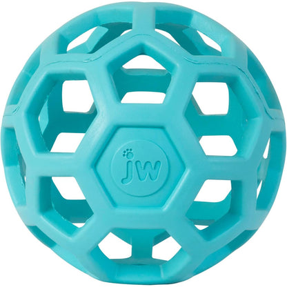 JW Pet Hol-ee Roller Dog Toy Puzzle Ball, Natural Rubber, Medium (4.5 Inch Diameter), Colors May Vary