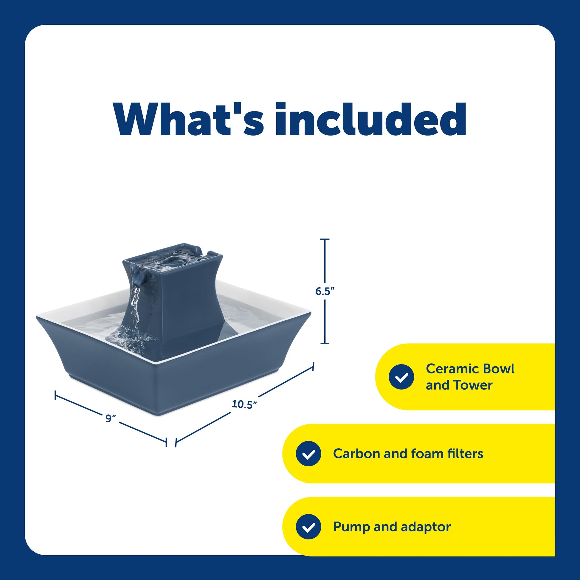 Buy now PetSafe Drinkwell Pagoda Fountain - Hygienic Ceramic Continuous Flowing Fountain - Elevated Upper Bowl & Double Free-Falling Stream Design - Minimalist Pet Hydration Station - 70 oz Capacity at indiglob india