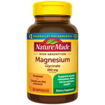 Buy now Nature Made Magnesium Glycinate 200 mg per Serving, Magnesium Supplement for Muscle, Heart, Nerve and Bone Support, 60 Magnesium Bisglycinate Capsules, 30 Day Supply at indiglob india