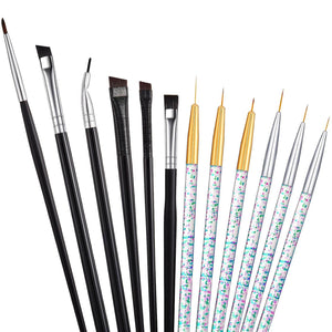 12 Pieces Eyeliner Brushes Set, Slanted Makeup Gel Eyeliner Brush Line Fine Bent Eyeliner Brush Pointed Round Makeup Brush Angled Eyeliner Makeup Tool for Girls Women Cosmetic Applicators - My Store