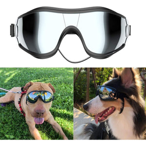 NVTED Dog Sunglasses/Goggles, UV/Wind/Dust/Fog Protection Pet Glasses Eye Wear with Adjustable Strap for Medium or Large Dog (Pack of 1)