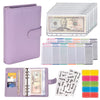NICOOTHBudget Binder Cash Envelopes A6 Money Saving Binder with Zipper envelopes (Purple) - Purple