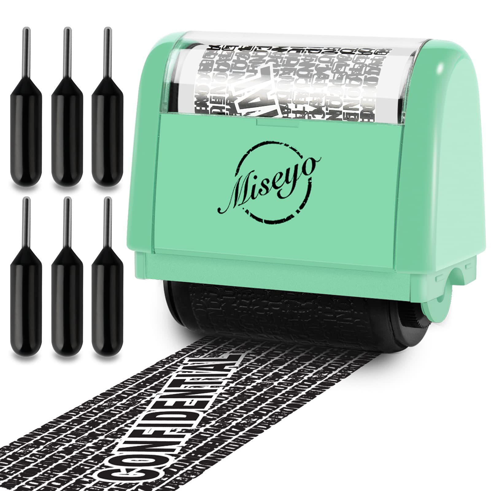 Buy now Miseyo Wide Identity Theft Protection Roller Stamp Set - Yellow (3 Refill Ink Included) at indiglob india
