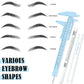 Teling 6 Pieces Eyebrow Tools Eyebrow Measuring Ruler Microblading White Marker Pen with Paper Ruler Skin Marker Permanent Makeup Position Mark Tools for Lips Skin