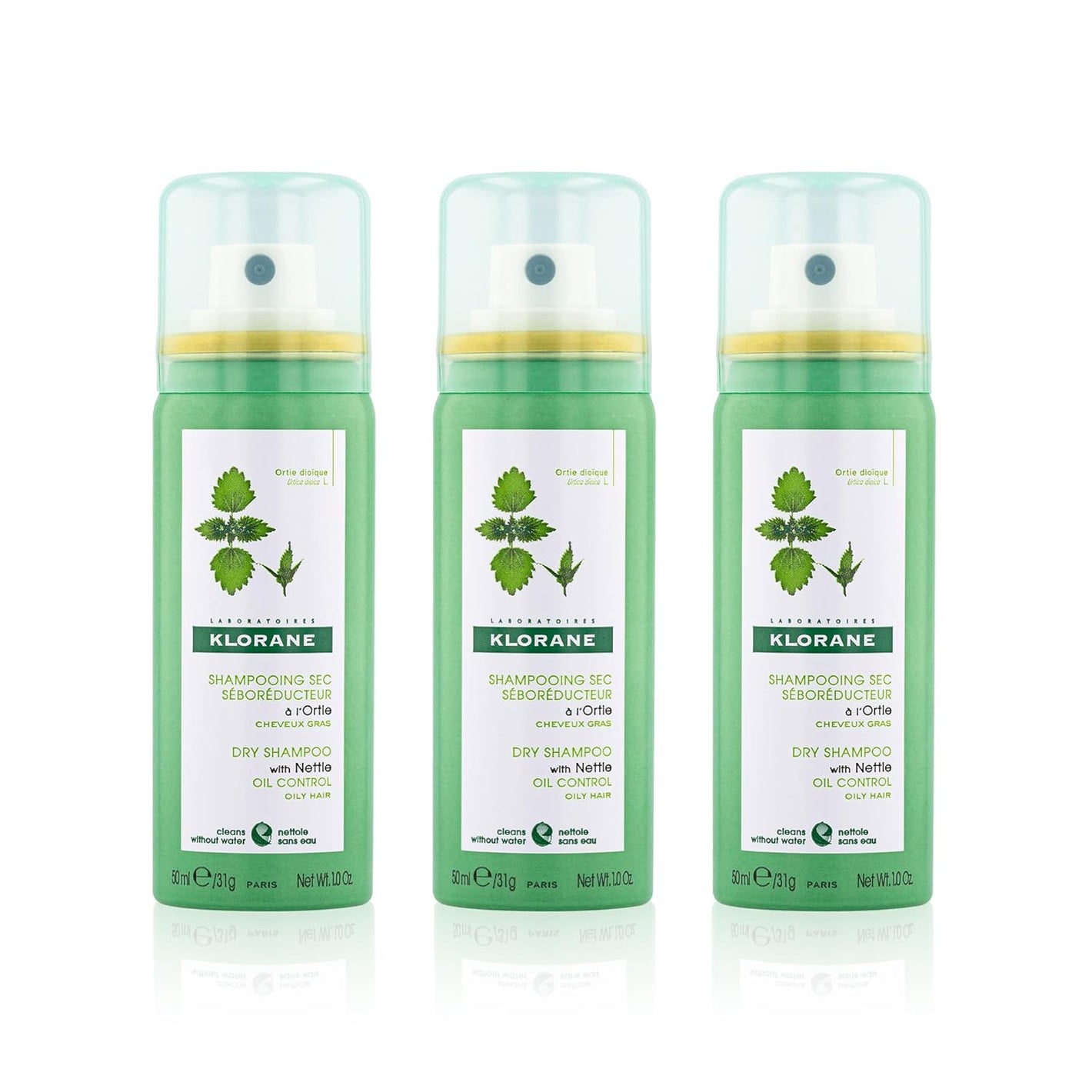 Klorane Dry Shampoo with Nettle for Oily Hair and Scalp, Regulates Oil Production, Paraben & Sulfate-Free, 3.2 oz.