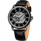 FORSINING Men's Super Quality Alloy Case Mechanical Movement Antique Fashion Leather Wristwatch