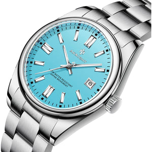 Men's Fashion Stainless Steel Waterproof Chronograph Quartz Analog Wrist Watch with Date Time Easy Reader, Dress Watch