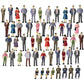 P50 Model Trains Architectural 1:50 O Scale Painted Figures O Gauge Sitting and Standing People for Miniature Scenes New (50PCS)