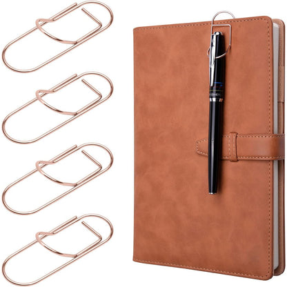 Wisdompro Pen Clip, 12 Pack Stainless Steel Pencil Clip Holder for Notebook, Books, Journal, Clipboard, Paper, etc. - Fits Almost Any Pen Size (Silver)