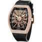 Buy now PINTIME Luxury Men's Crystal Watch Rosegold Tonneau Fashion Bling Iced Out Diamond Watch for Men Hip Hop Rapper, Black Dial Default at indiglob india