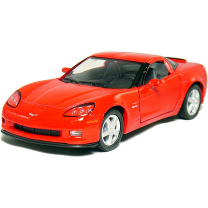 KINSMART 2007 Corvette Z06 5inch 1:36 Scale 5 Inch Die Cast Metal Model American Muscle Toy Car. Pullback Action (Yellow)