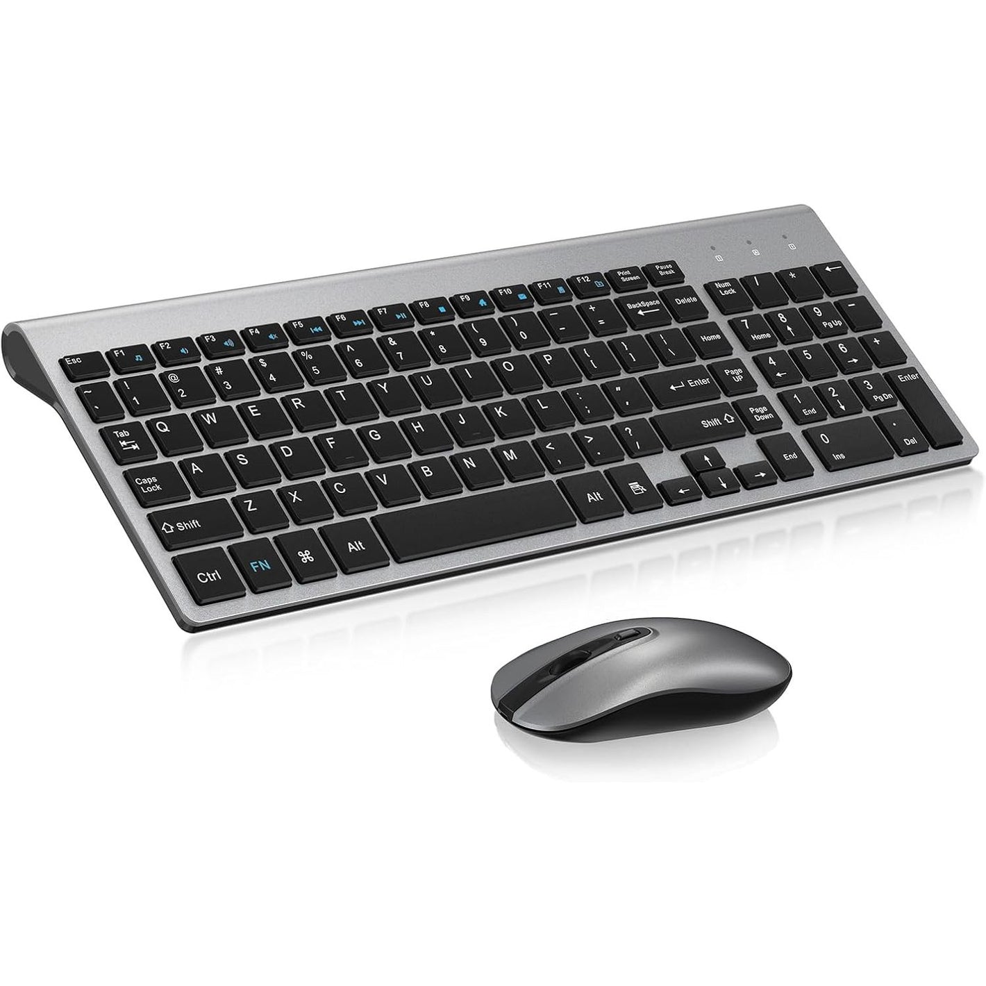 cimetech EasyTyping KF10 Wireless Keyboard and Mouse Combo, [Silent Scissor Switch Keys][Labor-Saving Keys]Ultra Slim Wireless Computer Keyboard and Mouse, Easy Setup for PC/Laptop/Mac/Windows - Grey