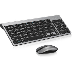 cimetech EasyTyping KF10 Wireless Keyboard and Mouse Combo, [Silent Scissor Switch Keys][Labor-Saving Keys]Ultra Slim Wireless Computer Keyboard and Mouse, Easy Setup for PC/Laptop/Mac/Windows - Grey