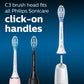 Philips Sonicare Genuine C3 Premium Plaque Control Toothbrush Heads, One Year Supply, 2 Brush Heads, Black, HX9044/95