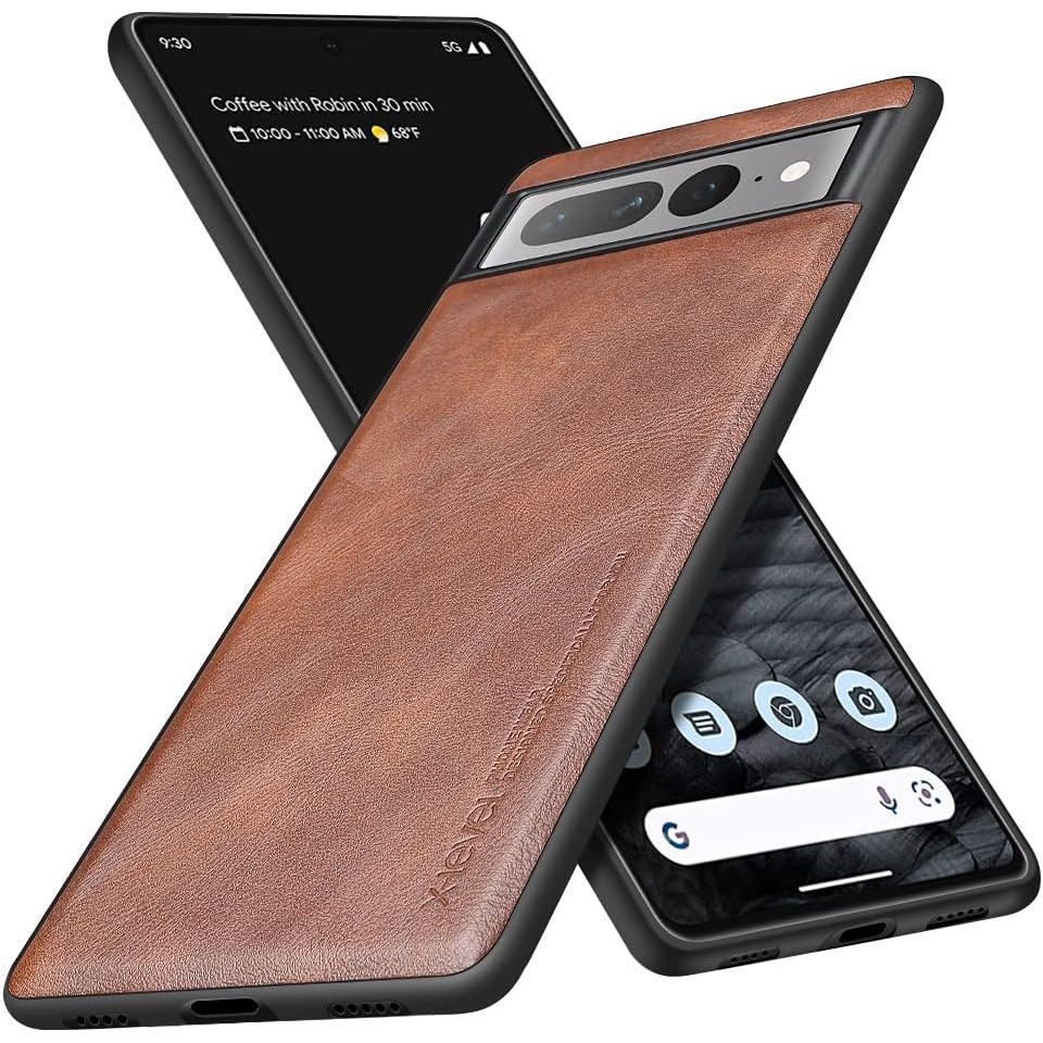 X-level for Google Pixel 7 Pro Case 5G, Premium PU Leather Elegant Soft TPU Bumper Shockproof Protective Cases Phone Cover for Google Pixel 7 Pro 2022(Brown)