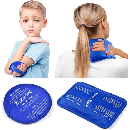 Gel Beads Ice Pack Ice Bag with Strap-1 Pack Reusable Hot & Cold Pack Compress for Knee, Shoulder, Foot, Back, Ankle, Neck, Hip, Elbow, Wisdom Tooth-7.76''x4.93''(Blue)