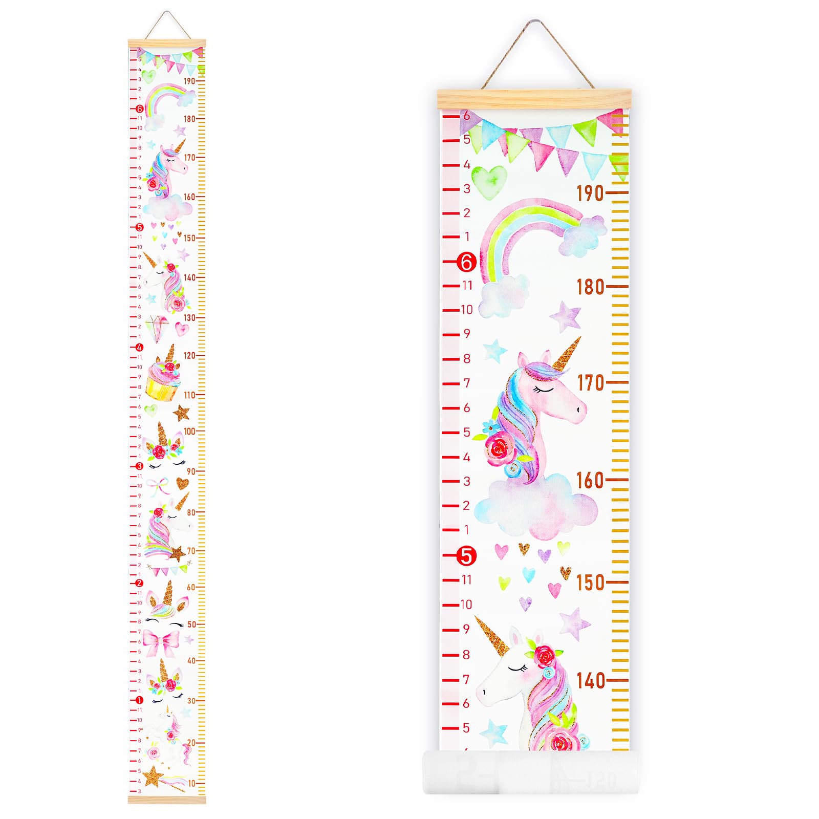 Buy now Mibote Baby Growth Height Chart Handing Ruler Wall Decor for Kids, Canvas Removable Height Growth Chart 79" x 7.9" (Black & White) at indiglob india