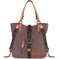SHANGRI-LA Canvas Tote Handbag Casual Purse Shoulder Bag for Women Convertible Backpack